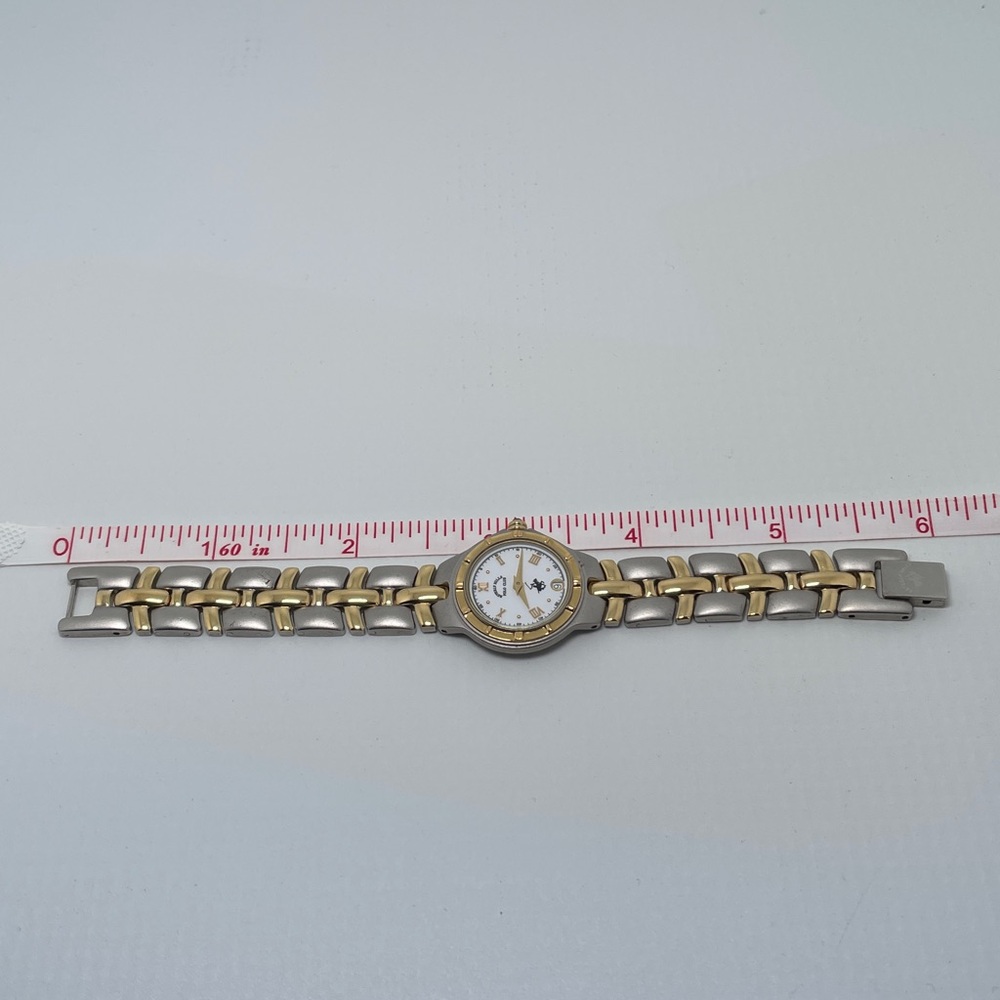 Vintage Women's 23k Gold Plated 2 Tone Watch by Beverly Hills Polo Club - Picture 3 of 12